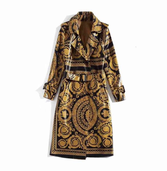 european and american women's autumn/winter 2019 new style long-sleeve vintage print lace-up trench coat, Tan;black
european and american women's autumn/winter 2019 new style long-sleeve vintage print lace-up trench coat, Tan;black