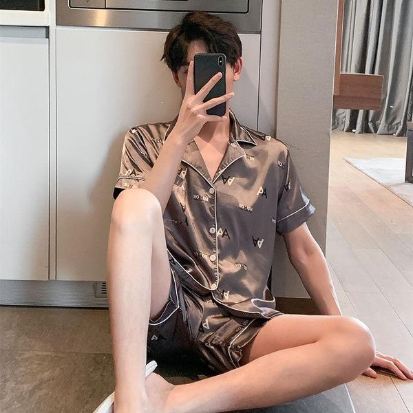 women's sleepwear hongsheng 2021 summer men's short-sleeved shorts fashion casual thin home clothing set, Black;red
women's sleepwear hongsheng 2021 summer men's short-sleeved shorts fashion casual thin home clothing set, Black;red