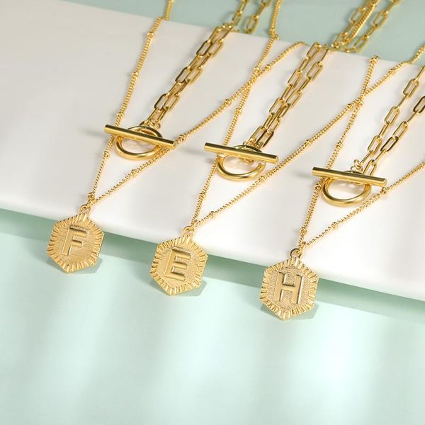 pendant necklaces layered jewelry stainless steel paperclip chain initial letter choker for women hexagon alphabet, Silver
pendant necklaces layered jewelry stainless steel paperclip chain initial letter choker for women hexagon alphabet, Silver