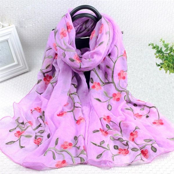 scarves autumn and winter women fashion embroidery flower scarf lady style silk wool headcloth sunscreen shawl, Blue;gray