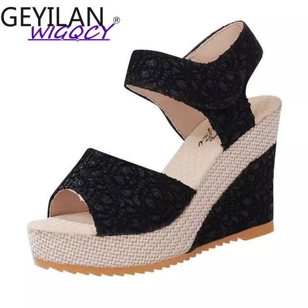 peep toe wedges high heel platform sandals women 2021 summer shoes woman fashion mixed colors open hook loop female, Black
peep toe wedges high heel platform sandals women 2021 summer shoes woman fashion mixed colors open hook loop female, Black