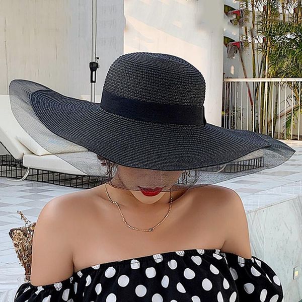 sun hats for women girls wide brim floppy straw hat summer bohemia beach cap ribbon chapeau black, Blue;gray
sun hats for women girls wide brim floppy straw hat summer bohemia beach cap ribbon chapeau black, Blue;gray