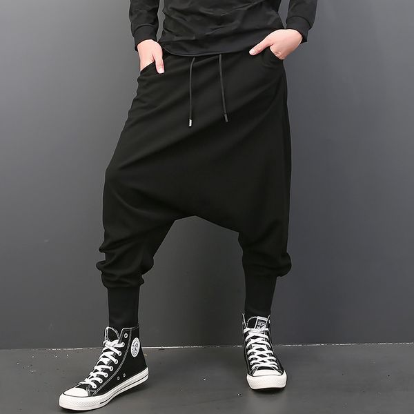 pants trousers trendy men's personality 2021 summer wear elastic waist hanging crotch black large size threaded 168020, Black;white
pants trousers trendy men's personality 2021 summer wear elastic waist hanging crotch black large size threaded 168020, Black;white