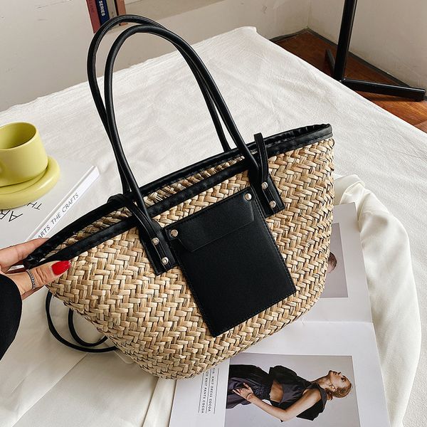 designer bags women 2021 new fashion splicing weaving large capacity single shoulder tote bag messenger portable straw woven bag
designer bags women 2021 new fashion splicing weaving large capacity single shoulder tote bag messenger portable straw woven bag