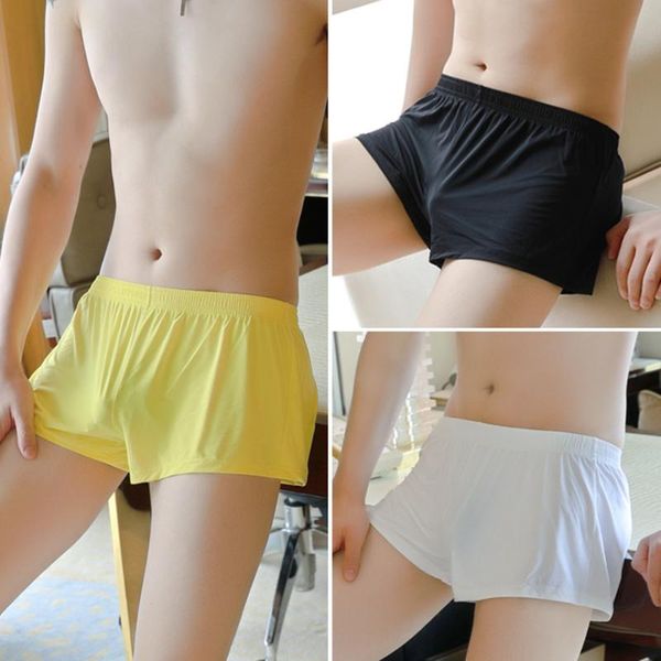 men boxers ice silk boxer trunks mid waist solid color sheer breathable seamless shorts underwear comfortable soft male underpants, Black;white
men boxers ice silk boxer trunks mid waist solid color sheer breathable seamless shorts underwear comfortable soft male underpants, Black;white