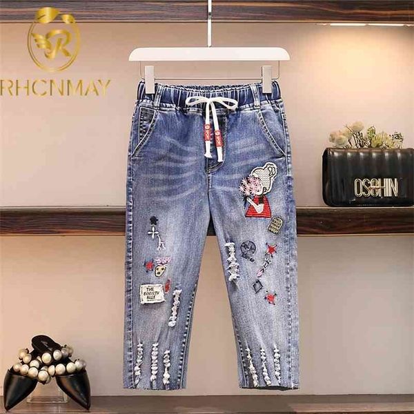 fashion summer women's jeans harem pants elastic waist plus size l-4xl loose ripped denim calf-length asian 210520, Blue
fashion summer women's jeans harem pants elastic waist plus size l-4xl loose ripped denim calf-length asian 210520, Blue