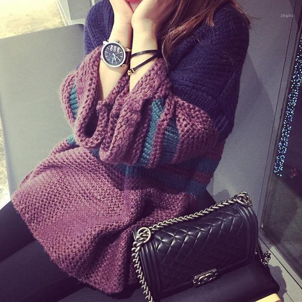 purple knitted women's sweaters fz036 long style fashion high street design ladies female woman pullover, White;black
purple knitted women's sweaters fz036 long style fashion high street design ladies female woman pullover, White;black