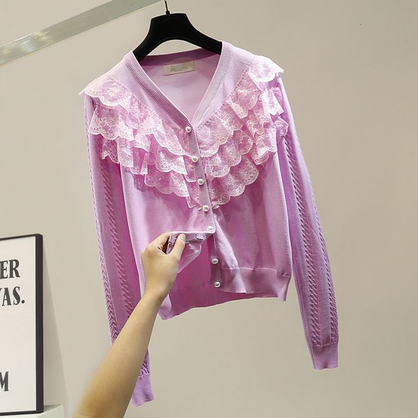 women's sweaters cute lace patchwork v-neck cardigan women pearls single breasted elegant knitted sweater modis black pink 20, White;black 
women's sweaters cute lace patchwork v-neck cardigan women pearls single breasted elegant knitted sweater modis black pink 20, White;black