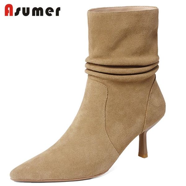 boots asumer 2022 ankle elegant fashion women winter comfortable simple genuine leather ladies shoes, Black
boots asumer 2022 ankle elegant fashion women winter comfortable simple genuine leather ladies shoes, Black