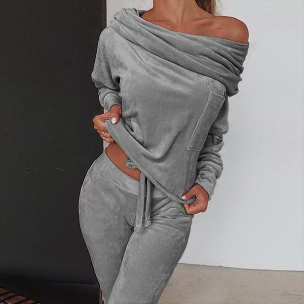 plus size 5xl fall womenpant fashion clothes solid color off shoulder womens clothing sports suits joggers set, White
plus size 5xl fall womenpant fashion clothes solid color off shoulder womens clothing sports suits joggers set, White