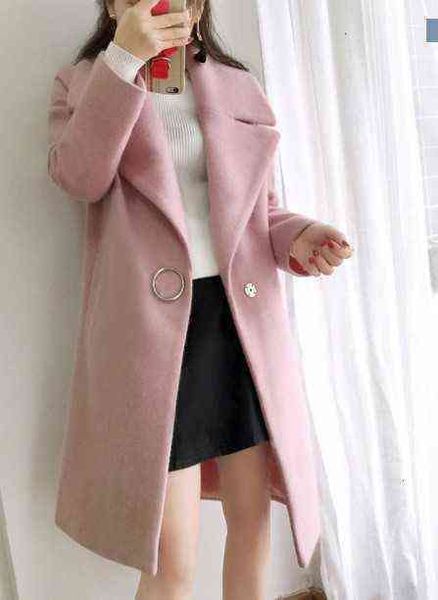 2021 autumn and winter off-season korean version woolen coat thickened loose female, Black
2021 autumn and winter off-season korean version woolen coat thickened loose female, Black