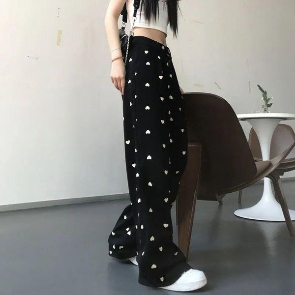 women's pants & capris summer drape loose wide-leg thin trousers high waist all-match love printed female casual oversize sweatpant, Black;white
women's pants & capris summer drape loose wide-leg thin trousers high waist all-match love printed female casual oversize sweatpant, Black;white