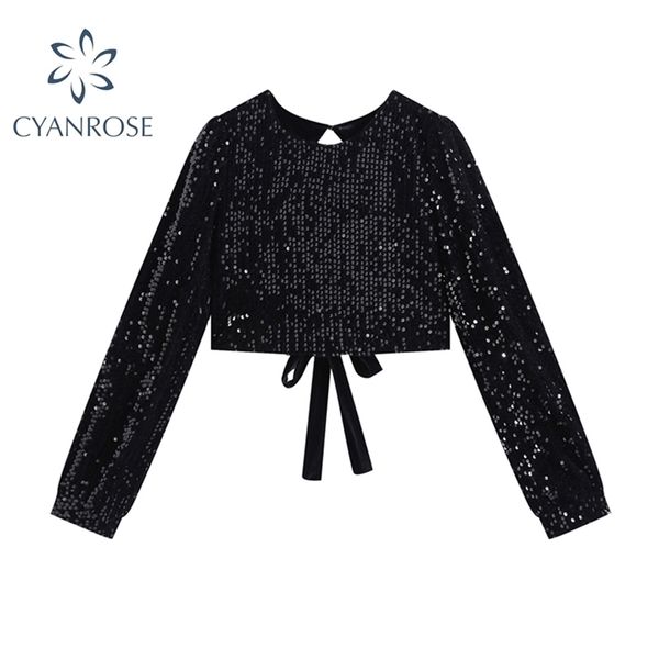 sequin crop blouses and shirts for women backless bandage long sleeve party club shining bling black elegant blusas 210515, White
sequin crop blouses and shirts for women backless bandage long sleeve party club shining bling black elegant blusas 210515, White