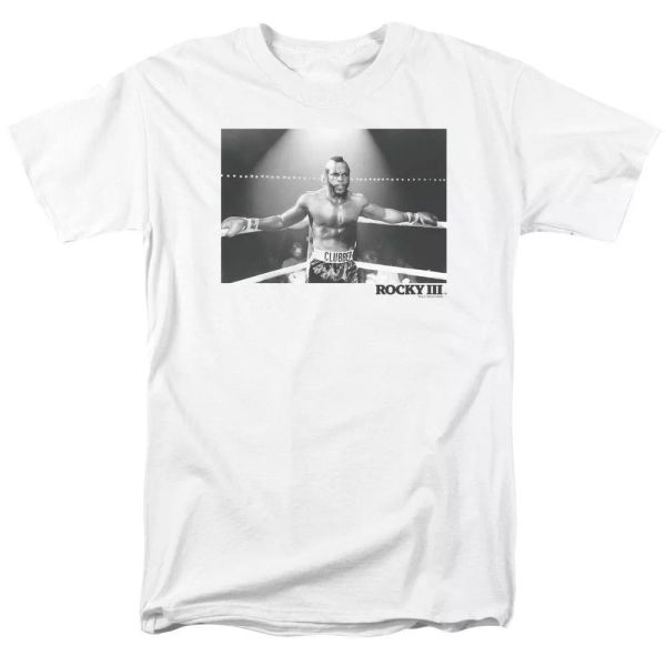 Rocky III Clubber Square T-Shirt Sizes S-3X NEW, White;black