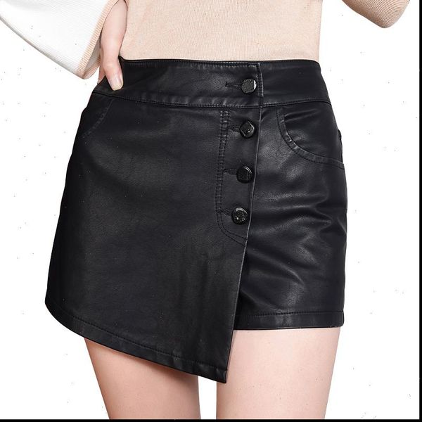 womens short fake two piece skirts shorts women black pu leather girls high waist single breasted trouser clothing, White;black
womens short fake two piece skirts shorts women black pu leather girls high waist single breasted trouser clothing, White;black
