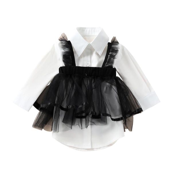 clothing sets girls casual two-piece clothes set, white long sleeve button-down collared shirt and black yarn dress
clothing sets girls casual two-piece clothes set, white long sleeve button-down collared shirt and black yarn dress