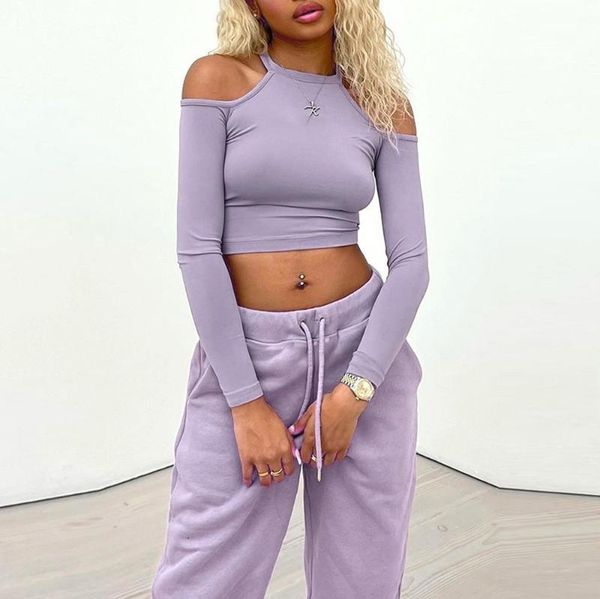 women's two piece pants autumn fashion women suit solid round neck strapless bodycon long sleeve cropped belt trousers casual femal, White
women's two piece pants autumn fashion women suit solid round neck strapless bodycon long sleeve cropped belt trousers casual femal, White