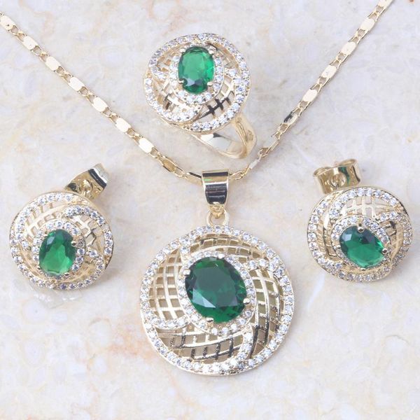 earrings & necklace love monologue precious green crystal cubic zirconia sets special hollow out round yellow gold color women jewelry kt092, Silver
earrings & necklace love monologue precious green crystal cubic zirconia sets special hollow out round yellow gold color women jewelry kt092, Silver