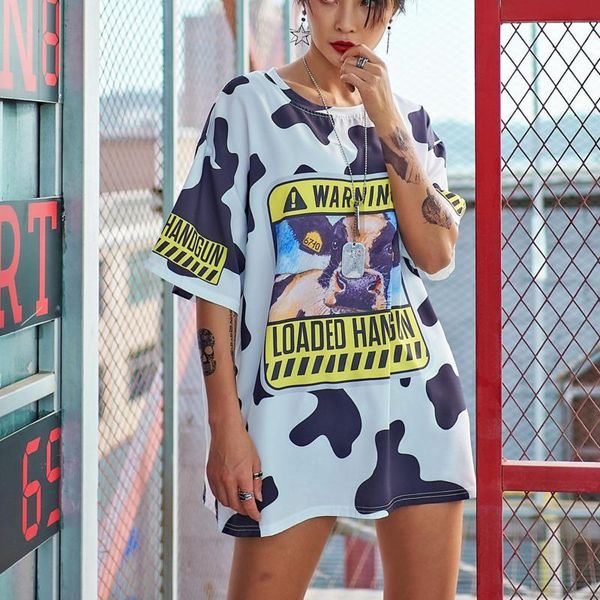 women's t-shirt women cows printed t shirt 2021 summer casual letter female short sleeve loose z785, White
women's t-shirt women cows printed t shirt 2021 summer casual letter female short sleeve loose z785, White