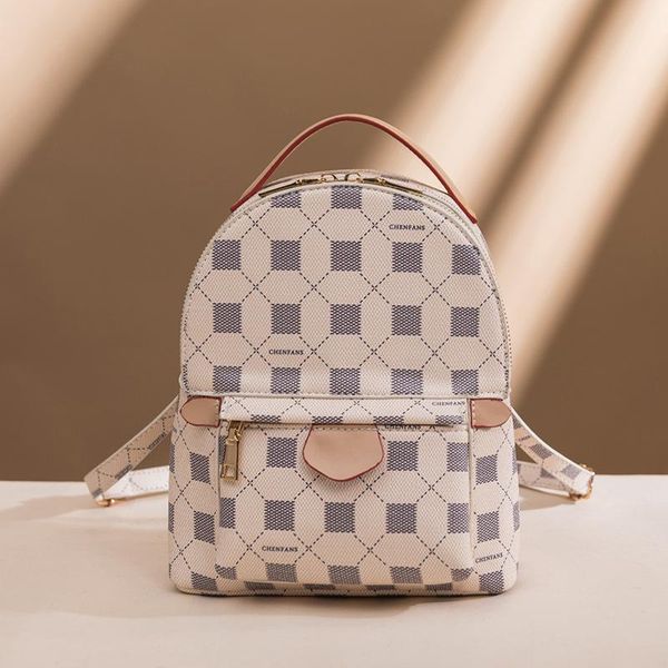 backpack 23cm pu , white plaid outdoor sports bag teenagers lapanti-theft travel 
backpack 23cm pu , white plaid outdoor sports bag teenagers lapanti-theft travel