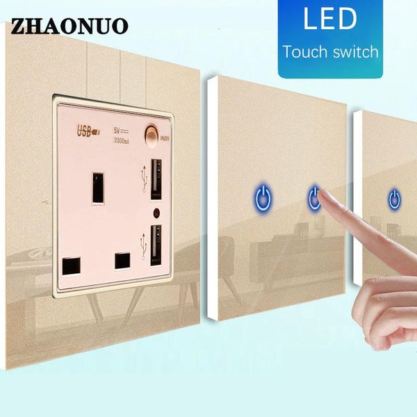 smart home control gold 1-4 gang 2 way touch switch glass panel british standard 13a socket wall light usb uk outlet
smart home control gold 1-4 gang 2 way touch switch glass panel british standard 13a socket wall light usb uk outlet