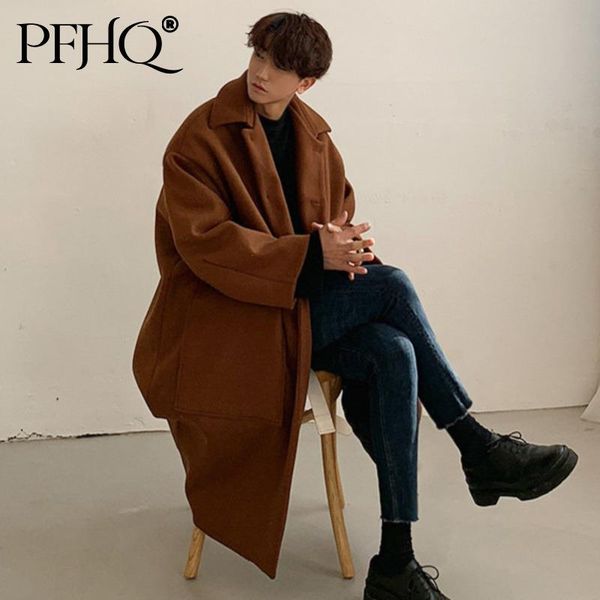 men's wool & blends pfhq men winter korean trend thickened woolen coat mid length turn down collar ins over knee loose windbreaker fash, Black
men's wool & blends pfhq men winter korean trend thickened woolen coat mid length turn down collar ins over knee loose windbreaker fash, Black