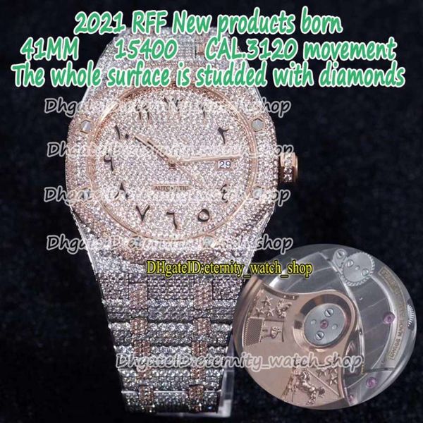 rff gypsophila pavé diamond version 15400 arabic dial fully iced out strap side with diamonds cal.3120 a3120 automatic mens watches, Slivery;brown
rff gypsophila pavé diamond version 15400 arabic dial fully iced out strap side with diamonds cal.3120 a3120 automatic mens watches, Slivery;brown