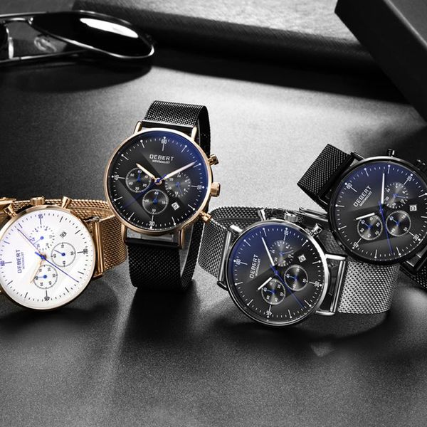 wristwatches 42mm debert black dial stainless steel belt luminous hands date display automatic quartz waterproof men's watch, Slivery;brown
wristwatches 42mm debert black dial stainless steel belt luminous hands date display automatic quartz waterproof men's watch, Slivery;brown