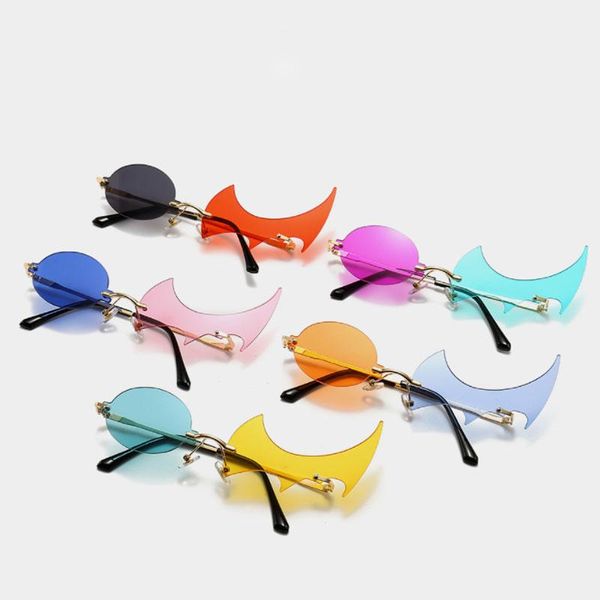 sunglasses brand designer women luxury metal eyewear fashion retro steampunk rimless shades uv400 sun glasses, White;black
sunglasses brand designer women luxury metal eyewear fashion retro steampunk rimless shades uv400 sun glasses, White;black