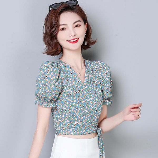 women's blouses & shirts blouse women summer 2021 office lady korea french style vintage chiffon floral print blusas womens and, White
women's blouses & shirts blouse women summer 2021 office lady korea french style vintage chiffon floral print blusas womens and, White