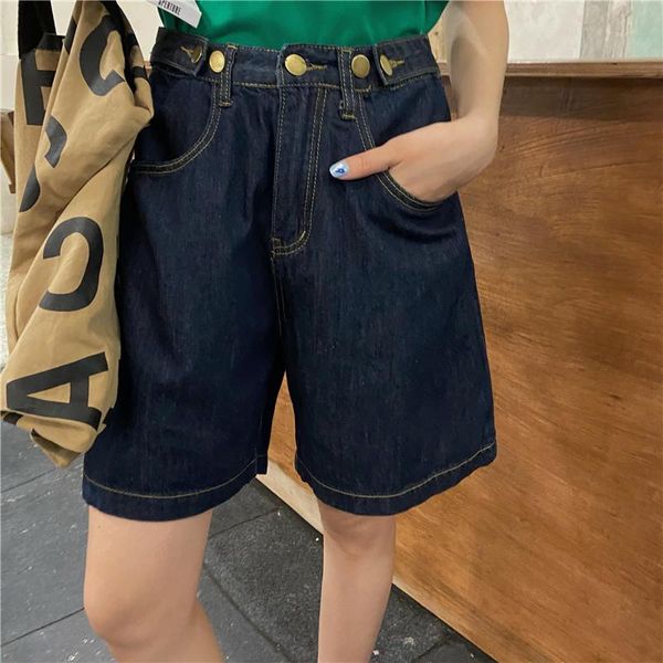 women's shorts sml loose denim short high waist female casual summer ladies adjustable wasit wide leg jeans for womens (k1017), White;black
women's shorts sml loose denim short high waist female casual summer ladies adjustable wasit wide leg jeans for womens (k1017), White;black