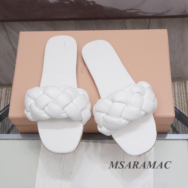 slippers summer elegant white woven flat sandals leather round peep toes wear comfortable women's all-match dress shoes, Black
slippers summer elegant white woven flat sandals leather round peep toes wear comfortable women's all-match dress shoes, Black