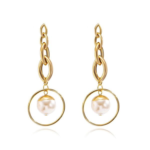 charm earrings retro metal long imitation pearl bohemian personality irregular geometric shapes big round chain earring women gold pendant e, Golden
charm earrings retro metal long imitation pearl bohemian personality irregular geometric shapes big round chain earring women gold pendant e, Golden