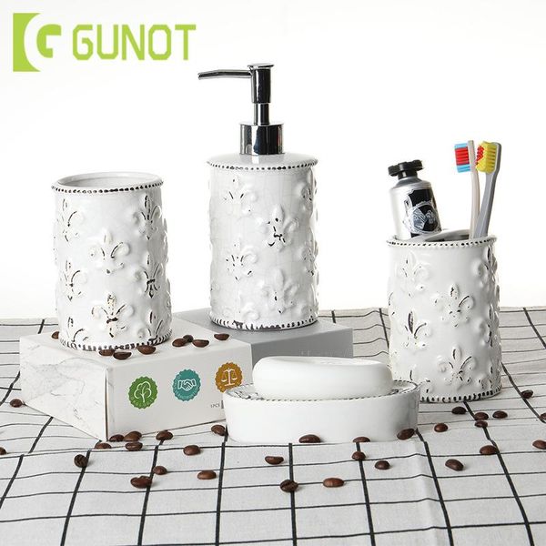 bath accessory set gunot 4pcs/set ceramics bathroom accessories soap dispenser/toothbrush holder/tumbler/soap dish for home decoration
bath accessory set gunot 4pcs/set ceramics bathroom accessories soap dispenser/toothbrush holder/tumbler/soap dish for home decoration
