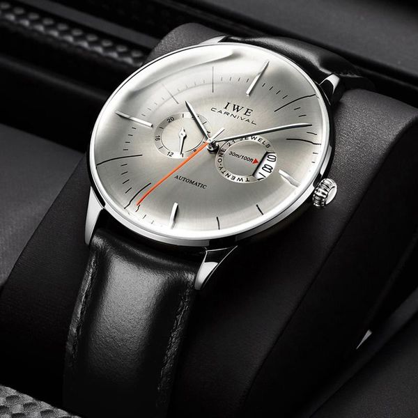 wristwatches relogio masculino carnival 2021 ultra-thin grey dial men's mechanical watches water resistant automatic watch men relojes, Slivery;brown
wristwatches relogio masculino carnival 2021 ultra-thin grey dial men's mechanical watches water resistant automatic watch men relojes, Slivery;brown