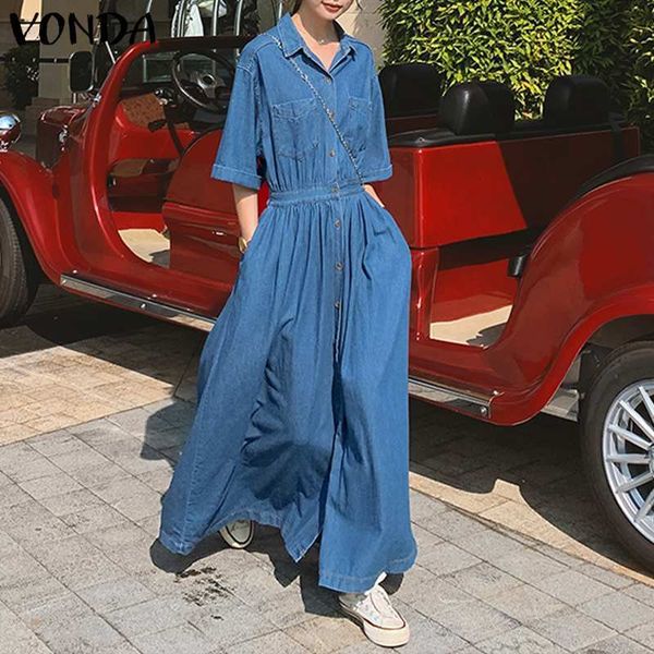 dresses women elegant office shirt dress lapel neck denim holiday tunic long dresses vonda 2021 casual vestidos plus size sundress, Black;gray
dresses women elegant office shirt dress lapel neck denim holiday tunic long dresses vonda 2021 casual vestidos plus size sundress, Black;gray