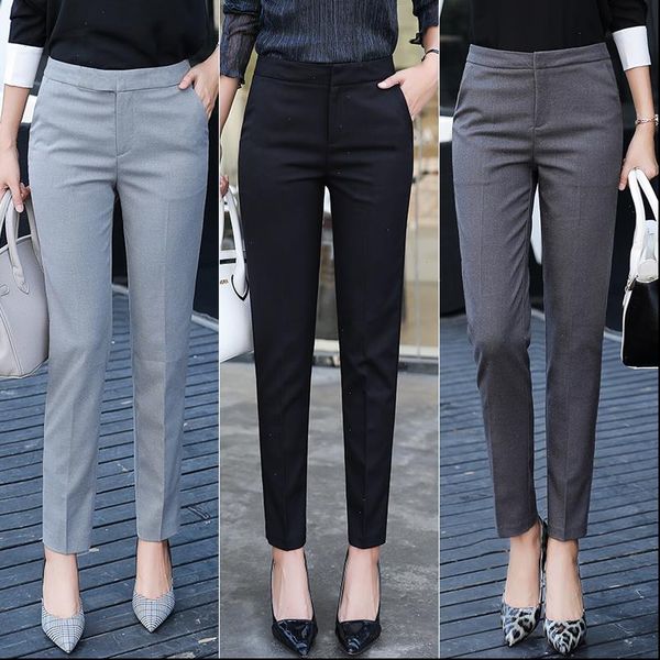 women womens pants mid waist suit plus size casual work ol spring autumn career grey fashion trousers, Black;white
women womens pants mid waist suit plus size casual work ol spring autumn career grey fashion trousers, Black;white