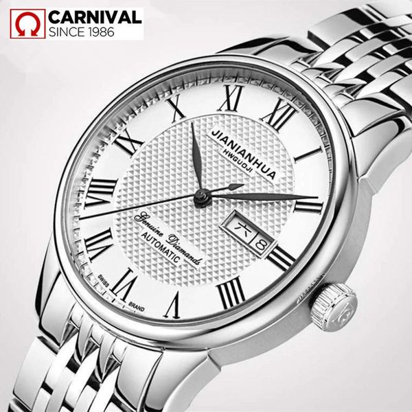 wristwatches carnival brand fashion business watch men luxury military automatic mechanical wristwatch waterproof calendar relogio masculino, Slivery;brown
wristwatches carnival brand fashion business watch men luxury military automatic mechanical wristwatch waterproof calendar relogio masculino, Slivery;brown