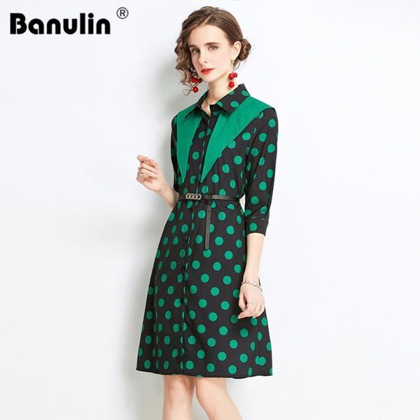 casual dresses banulin women summer european runway designer turn down collar slim green dot print belt work wear shirt dress, Black;gray
casual dresses banulin women summer european runway designer turn down collar slim green dot print belt work wear shirt dress, Black;gray