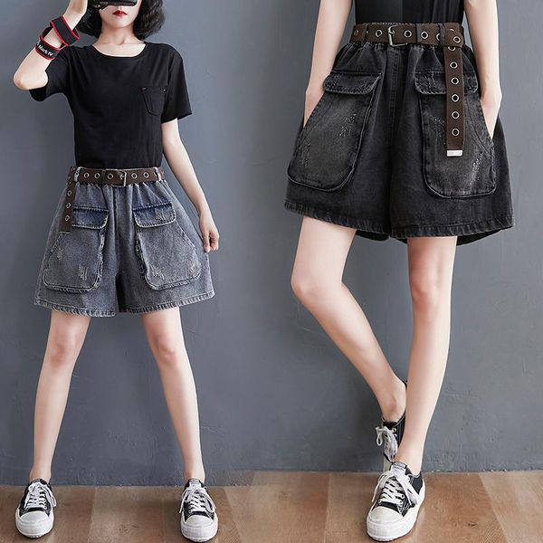 large size korean summer loose and thin personality big pockets all-match denim wide-leg shorts women fashion streetwear 2021 women's p, Black;white
large size korean summer loose and thin personality big pockets all-match denim wide-leg shorts women fashion streetwear 2021 women's p, Black;white