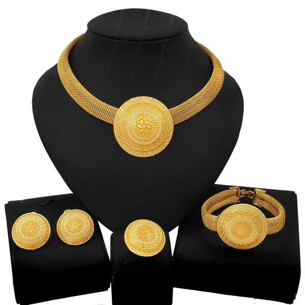 yulaili factory bracelet earrings necklace gold filled cubic zircon party costume round design women big jewelry sets, Black
yulaili factory bracelet earrings necklace gold filled cubic zircon party costume round design women big jewelry sets, Black