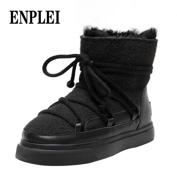 boots enplei snow women genuine leather winter warm fur ankle woman fashion outdoor casual shoes flats booties 34-42, Black
boots enplei snow women genuine leather winter warm fur ankle woman fashion outdoor casual shoes flats booties 34-42, Black