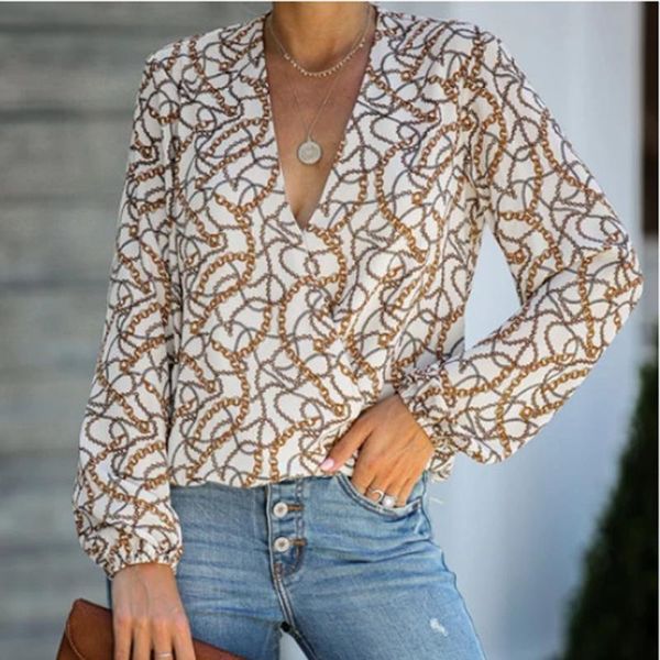 women's blouses & shirts blouse autumn 2021 loose printed v-neck chiffon shirt women long sleeve, White
women's blouses & shirts blouse autumn 2021 loose printed v-neck chiffon shirt women long sleeve, White