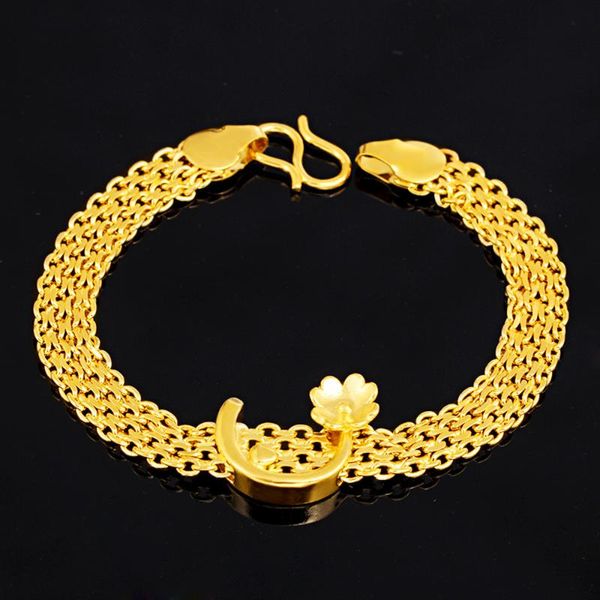 vintage small 24k gold color bracelet for women link chain bangle 2021 fashion moon flower pendant wrist couple jewelry link,, Black
vintage small 24k gold color bracelet for women link chain bangle 2021 fashion moon flower pendant wrist couple jewelry link,, Black