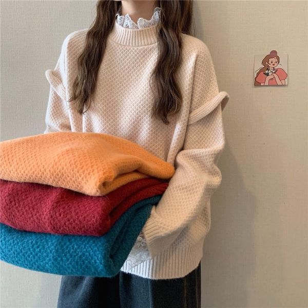 autumn winter woman sweaters women and pullovers oversize lace pachwork turtleneck vintage ladies long sleeve women's, White;black
autumn winter woman sweaters women and pullovers oversize lace pachwork turtleneck vintage ladies long sleeve women's, White;black