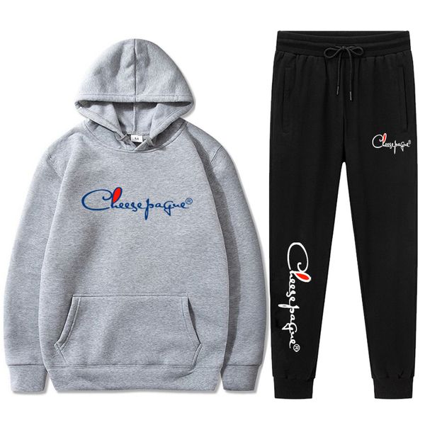 new hooded men's brand letter printing tracksuit solid color leisure slim fit 2-piece set cotton hooded sweater and sweatpants, Gray
new hooded men's brand letter printing tracksuit solid color leisure slim fit 2-piece set cotton hooded sweater and sweatpants, Gray