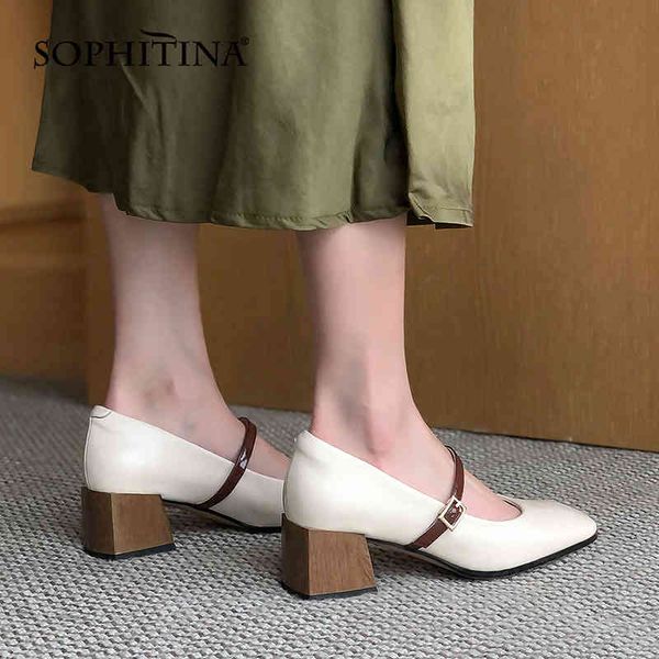 sophitina retro mary jane women shoes thick heel square toe shoes handmade daily metal square buckle female pumps ao568 210513, Black
sophitina retro mary jane women shoes thick heel square toe shoes handmade daily metal square buckle female pumps ao568 210513, Black