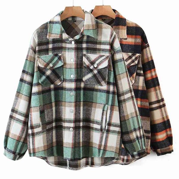 women autumn winter jackets basic woolen lattice single-breasted coat turn-down collar plus size 2 pocket outerwear 210422, Black;brown
women autumn winter jackets basic woolen lattice single-breasted coat turn-down collar plus size 2 pocket outerwear 210422, Black;brown