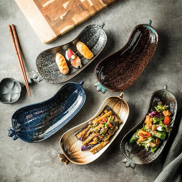dishes & plates japanese sushi plate creative cuisine eggplant-shaped retro tableware vegetable ceramic dessert 10-inch
dishes & plates japanese sushi plate creative cuisine eggplant-shaped retro tableware vegetable ceramic dessert 10-inch