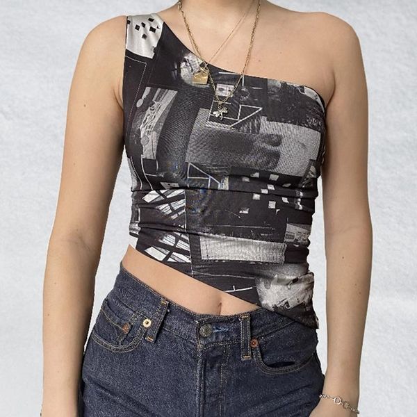 summer women's tanks camis harajuku 90s vintage printed crop one shoulder corset tank women aesthetic chinese style vest, White
summer women's tanks camis harajuku 90s vintage printed crop one shoulder corset tank women aesthetic chinese style vest, White